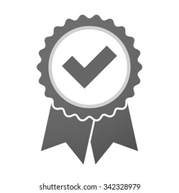 Illustration of an isolated vector badge icon with a check mark