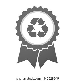 Illustration of an isolated vector badge icon with a recycle sign