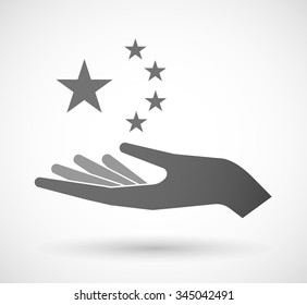 Illustration of an isolated vector hand giving  the five stars china flag symbol