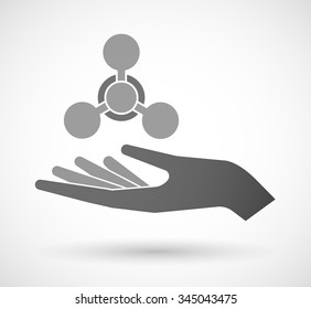 Illustration of an isolated vector hand giving a chemical weapon sign