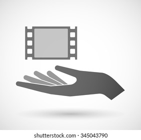 Illustration of an isolated vector hand giving a film photogram
