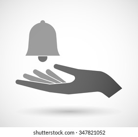 Illustration of an isolated vector hand giving a bell