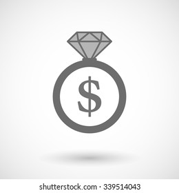 Illustration of an isolated vector ring icon with a dollar sign 