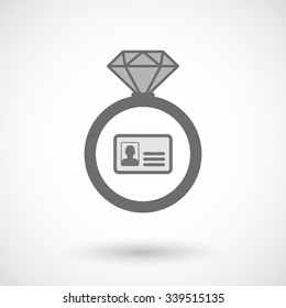 Illustration of an isolated vector ring icon with an id card
