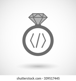 Illustration of an isolated vector ring icon with a code sign