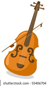 illustration of isolated a violin on white background
