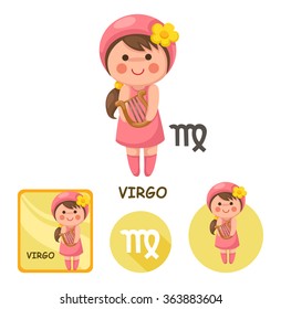 Illustration of isolated virgo vector collection. zodiac signs