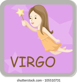 illustration of isolated virgo zodiac sign on white