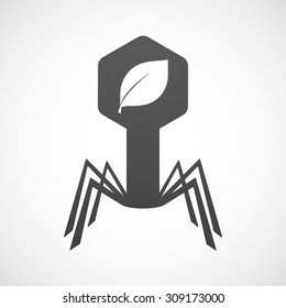 Illustration of an isolated virus icon with a leaf
