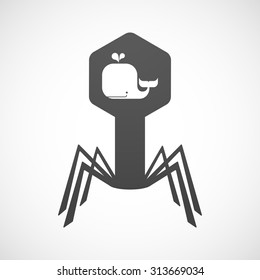 Illustration of an isolated virus icon with a whale