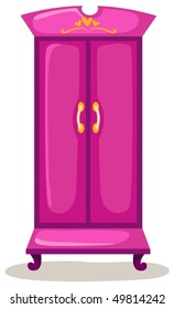 illustration of isolated a wardrobe on white background