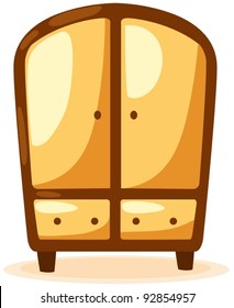 illustration of isolated a wardrobe on white background