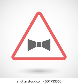Illustration of an isolated warning line art icon with  a neck tie icon