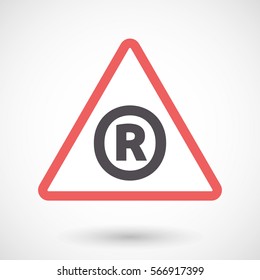 Illustration of an isolated warning signal with    the registered trademark symbol