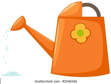 illustration of isolated watering can  on white background