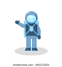 illustration isolated waving cute astronaut