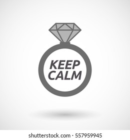 Illustration of an isolated wedding ring with    the text KEEP CALM