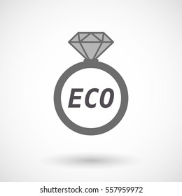 Illustration of an isolated wedding ring with    the text ECO