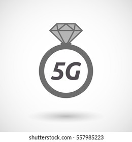 Illustration of an isolated wedding ring with    the text 5G