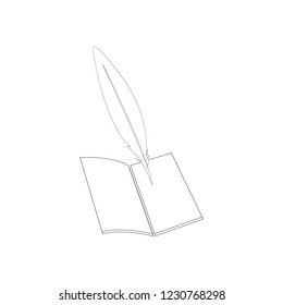 illustration isolated white open vector icon book
