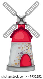 illustration of isolated windmill building on white background