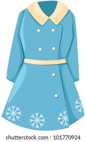 illustration of isolated a winter coat on white background