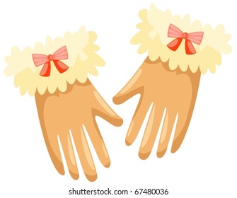 illustration of isolated winter gloves on white background