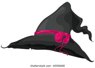 illustration of isolated  witch hat on white background