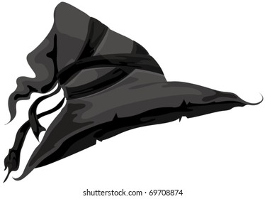 illustration of isolated  witch hat on white background