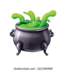 illustration of isolated witch's cauldron on white background