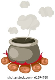 illustration of isolated witch's cauldron on white background