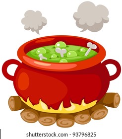 illustration of isolated witch's cauldron on white background