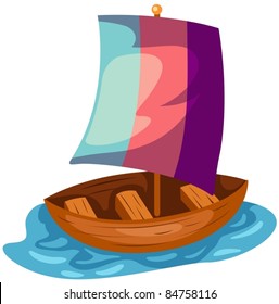 illustration of isolated wooden boat on white background