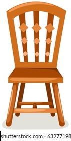 illustration of isolated wooden chair on white background