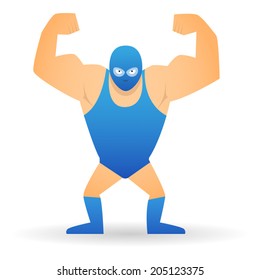 Illustration of a isolated wrestler