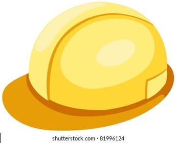 illustration of isolated a yellow helmet on white background