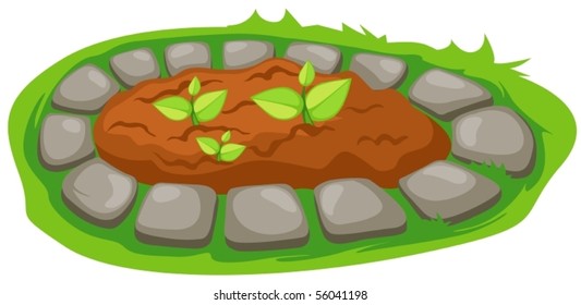 illustration of isolated a young green seeding on white background