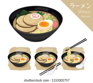 illustration Isometric Info graphic vector of Japanese food, ramen, Japanese noodle. Original ramen.