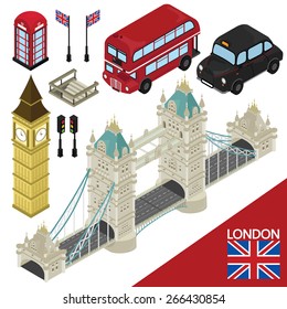 illustration Isometric Info graphic vector of London. Great Britain.