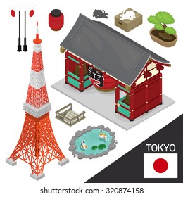 illustration Isometric Info graphic vector of Japan .Tokyo.