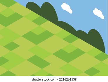 Illustration of isometric rural landscape
