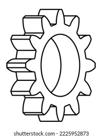 Illustration of an isometric tooth wheel