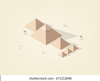 Illustration Isometric Vector Graphic Design Concept Of The Great Pyramid Giza Of Egypt