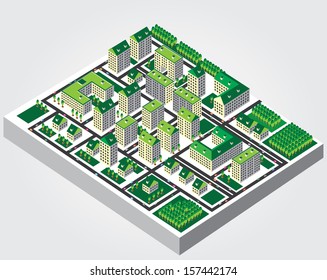 Illustration: The isometric view of the city