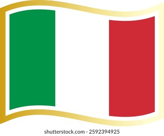 Illustration of the Italian flag in a gold frame