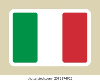 Illustration of the Italian flag in a loose, hand-drawn style
