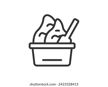 Illustration of Italian gelato icon (line drawing).