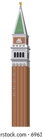 illustration of italian landmark piazza san marco tower