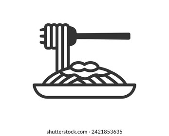 Illustration of Italian pasta icon (line drawing).