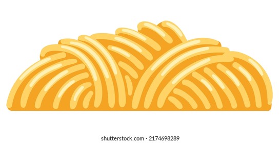 Illustration of Italian pasta spaghetti. Culinary image for menu of restaurants.